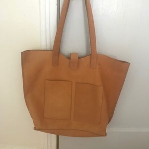 Able Local + Global Leather Shoulder Tote